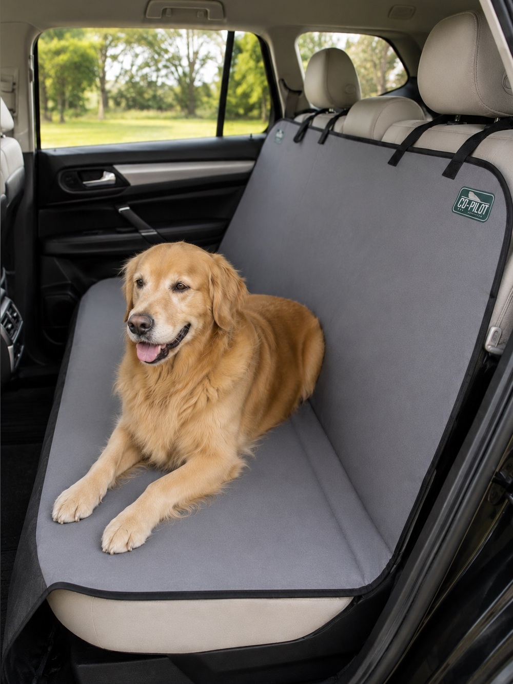 Co-Pilot Waterproof Pet Car Seat Cover Bench Style Gray 56” x 47” NWT